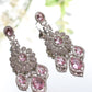 Lavender Dangle Cluster Earrings
