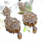 Classic Tear-Drop Leaf Motif AD Earrings with CZ Detailing