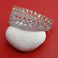 Dual Layered Silver Bracelet with Champagne Stones