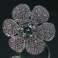 Lavender Flower Ring with Diamond Center
