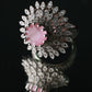 Pink Royalty Floral Finger Ring
