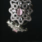 Pink Teardrop Floral Adjustable Ring