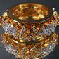 Rotating Yellow Stone Gold Band Ring