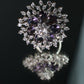 Purple Crystal Flower Cocktail Ring