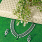 Emerald Drops Curved Layer Necklace Set