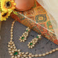 Golden Floral Emerald Choker Set