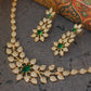 Golden Floral Emerald Choker Set