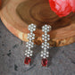 Ruby Rectangular Stone Floral Necklace Set