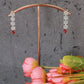 Ruby Rectangular Stone Floral Necklace Set