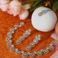 Sunlit Citrine Halo Necklace Set