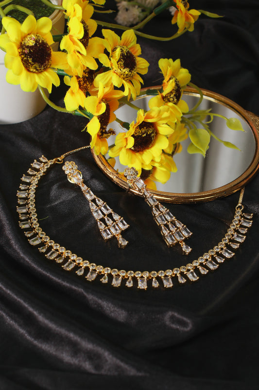 Delicate Gold-Tone Waterfall Necklace Set