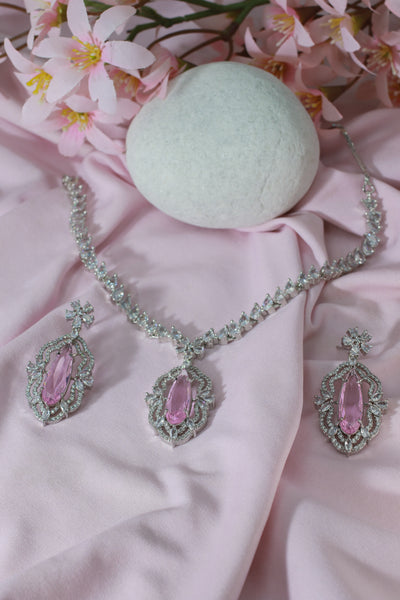 Regal Violet Elongated Necklace Set