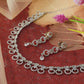 Silver Circle Drop AD Necklace Set