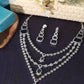 Triple Layer Sapphire Glamour Necklace Set