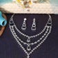 Triple Layer Sapphire Glamour Necklace Set