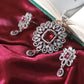 Vintage Ruby Pendant AD Necklace Set