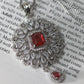 Vintage Ruby Pendant AD Necklace Set