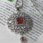 Vintage Ruby Pendant AD Necklace Set