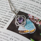 Purple Oval Floral Pendant Set