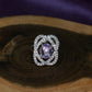 Purple Oval Floral Pendant Set