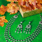 Emerald Layered Ranihaar Style Necklace Set
