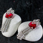 Ruby Tassel Classic AD Necklace Set