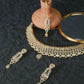 Gold-Plated Crystal Bridal Choker Set with Maang Tikka