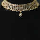 Gold-Plated Crystal Bridal Choker Set with Maang Tikka