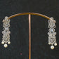 Silver-Plated Floral Pearl Choker Set with Earrings