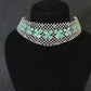 Mint Green Floral AD Choker Necklace with Maangtika | Wedding Set