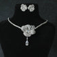 Elegant Floral Zircon Necklace Set for Women