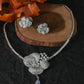 Elegant Floral Zircon Necklace Set for Women