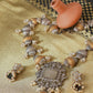 Elegant Dual-Tone Beaded Replica Necklace Set with Earrings for Women