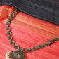 Blue Floral Pendant Necklace with Pearls for Women