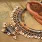 Antique Oxidised Silver Choker Necklace Set with Earrings for Women