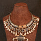 Antique Oxidised Silver Choker Necklace Set with Earrings for Women