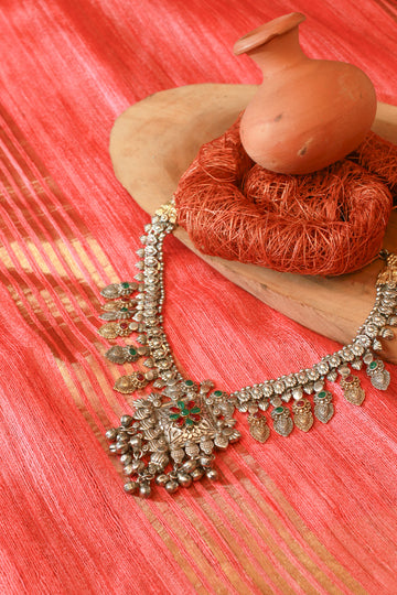 Vintage Multicolor Floral Pendant Necklace Set with Earrings for Women