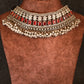 Red Stone Choker with Antique Floral Design for Women