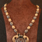 Dual Tone Beaded Elephant Pendant Replica Necklace for Women
