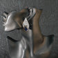 Chandelier Silver Earrings with Black Drop