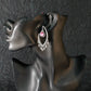 Modern Dangle Earrings with Pink Gemstones