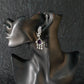 Vintage Scroll Drop Earrings with Purple Stones