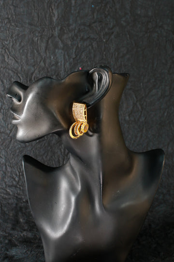 Gold-Plated Hoop Cluster Earrings