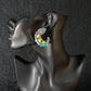 Blue & Yellow Leaf Cluster Earrings