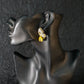 Yellow Butterfly Drop Earrings with CZ