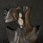 Classic Tear-Drop Leaf Motif AD Earrings with CZ Detailing