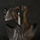 Silver Textured Long Drop Earrings
