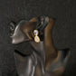 Gold Teardrop CZ Drop Earrings