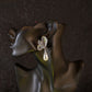 Leaf Motif Pearl Drop Earrings – Botanical Inspired Anti-Tarnish Design