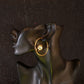 Modern Pearl Orbit Gold Hoop Earrings